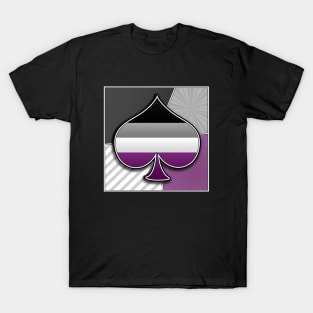 Halftone Asexual Pride Ace Symbol with Flag Background T-Shirt